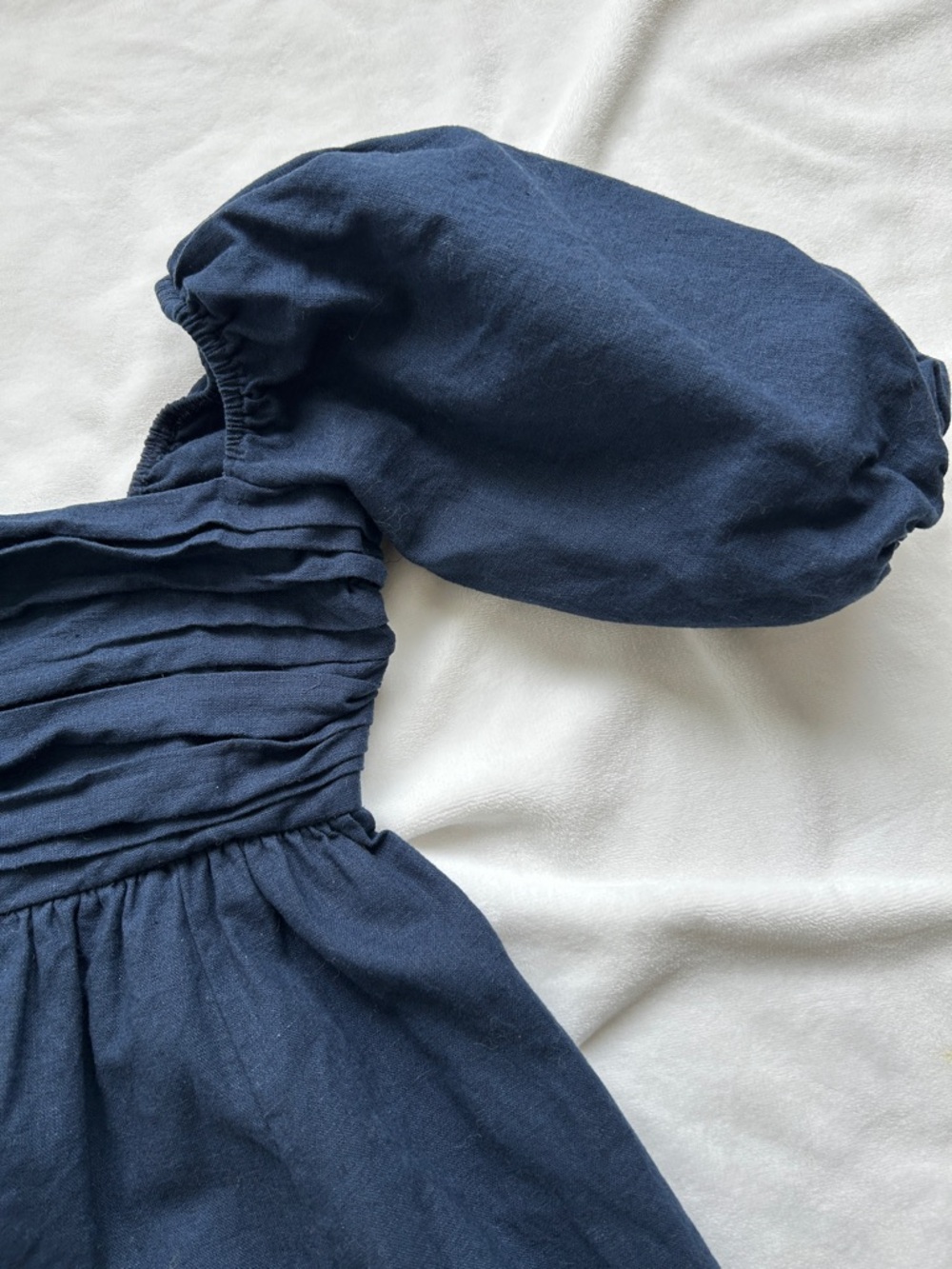 Abercrombie & Fitch Navy Puff Sleeve Babydoll Dress - Picture 3 of 7